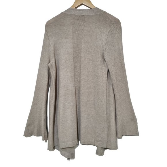 Basque Womens Stone / Oatmeal Knitted Open Long Wrap Cardigan - Size 12 - Picture 6 of 6